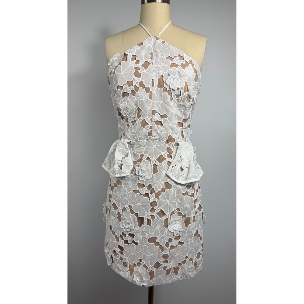 NWT Elliatt Seafarer Lace Halter Neck Mini Dress in White Size XS  $319 - Picture 7 of 11